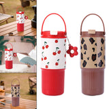 Maxbell Insulated Water Bottle Leakproof Cartoon 23oz for Beverage Smoothie Iced Tea Red