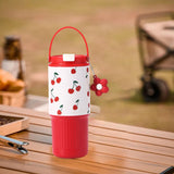 Maxbell Insulated Water Bottle Leakproof Cartoon 23oz for Beverage Smoothie Iced Tea Red