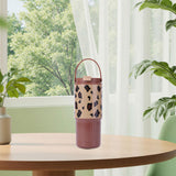 Maxbell Insulated Water Bottle Leakproof Cartoon 23oz for Beverage Smoothie Iced Tea Brown