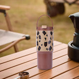 Maxbell Insulated Water Bottle Leakproof Cartoon 23oz for Beverage Smoothie Iced Tea Brown