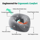 Maxbell Face Down Pillow with Washable Cover Massage Pillow for Home Relaxation Rest Gray