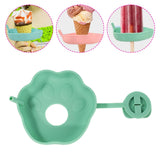 Maxbell Children's Silicone Popsicle Holder Ice Cream Holder for Home Party Birthday Green