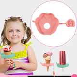 Maxbell Children's Silicone Popsicle Holder Ice Cream Holder for Home Party Birthday Pink