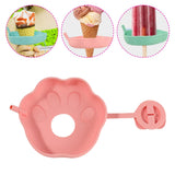 Maxbell Children's Silicone Popsicle Holder Ice Cream Holder for Home Party Birthday Pink