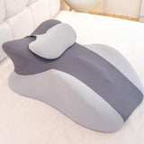 Maxbell Prone Pillow Headrest Memory Foam Wedge for Reading Back Neck Abdomen Adults Dark Gray