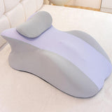 Maxbell Prone Pillow Headrest Memory Foam Wedge for Reading Back Neck Abdomen Adults Light Gray