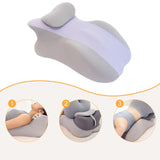 Maxbell Prone Pillow Headrest Memory Foam Wedge for Reading Back Neck Abdomen Adults Light Gray