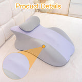 Maxbell Prone Pillow Headrest Memory Foam Wedge for Reading Back Neck Abdomen Adults Light Gray