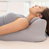 Maxbell Prone Pillow Headrest Memory Foam Wedge for Reading Back Neck Abdomen Adults Black