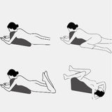 Maxbell Prone Pillow Headrest Memory Foam Wedge for Reading Back Neck Abdomen Adults Pink