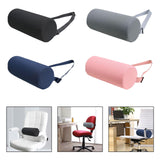 Maxbell Waist Roll Pillow Waist Support Pillow for Home Office Chair Reading Chair Black
