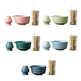 Maxbell Japanese Matcha Whisk Set Tools Matcha Bowl Set for Dining Room Kitchen Home Pink