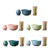 Maxbell Japanese Matcha Whisk Set Tools Matcha Bowl Set for Dining Room Kitchen Home Pink