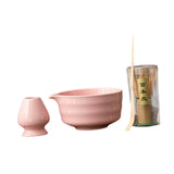 Maxbell Japanese Matcha Whisk Set Tools Matcha Bowl Set for Dining Room Kitchen Home Pink