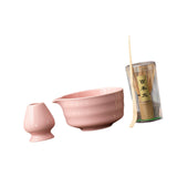 Maxbell Japanese Matcha Whisk Set Tools Matcha Bowl Set for Dining Room Kitchen Home Pink