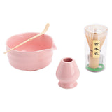 Maxbell Japanese Matcha Whisk Set Tools Matcha Bowl Set for Dining Room Kitchen Home Pink