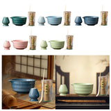Maxbell Japanese Matcha Whisk Set Tools Matcha Bowl Set for Dining Room Kitchen Home Pink