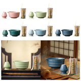 Maxbell Japanese Matcha Whisk Set Tools Matcha Bowl Set for Dining Room Kitchen Home Pink