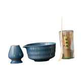 Maxbell Japanese Matcha Whisk Set Tools Matcha Bowl Set for Dining Room Kitchen Home Dark Blue