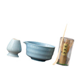 Maxbell Japanese Matcha Whisk Set Tools Matcha Bowl Set for Dining Room Kitchen Home Blue
