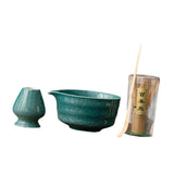 Maxbell Japanese Matcha Whisk Set Tools Matcha Bowl Set for Dining Room Kitchen Home Dark Green
