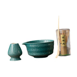 Maxbell Japanese Matcha Whisk Set Tools Matcha Bowl Set for Dining Room Kitchen Home Dark Green