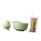 Maxbell Japanese Matcha Whisk Set Tools Matcha Bowl Set for Dining Room Kitchen Home Green