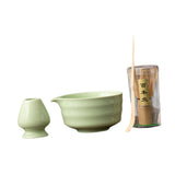 Maxbell Japanese Matcha Whisk Set Tools Matcha Bowl Set for Dining Room Kitchen Home Green