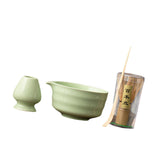 Maxbell Japanese Matcha Whisk Set Tools Matcha Bowl Set for Dining Room Kitchen Home Green