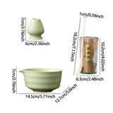 Maxbell Japanese Matcha Whisk Set Tools Matcha Bowl Set for Dining Room Kitchen Home Green