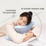 Maxbell Nap Pillow for Desk Multipurpose Soft Chair Rest Washable Cover Back Cushion Blue