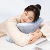 Maxbell Nap Pillow for Desk Multipurpose Soft Chair Rest Washable Cover Back Cushion Blue
