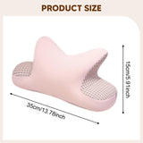 Maxbell Nap Pillow for Desk Multipurpose Soft Chair Rest Washable Cover Back Cushion Pink