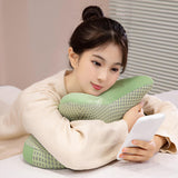 Maxbell Nap Pillow for Desk Multipurpose Soft Chair Rest Washable Cover Back Cushion Green