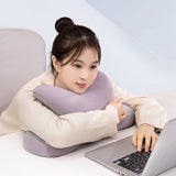 Maxbell Nap Pillow for Desk Multipurpose Soft Chair Rest Washable Cover Back Cushion Light Gray