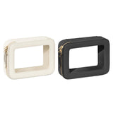 Maxbell Clear Makeup Bag Toiletry Pouch Cosmetic Case Small Toiletry Bag Sister Wife White