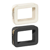 Maxbell Clear Makeup Bag Toiletry Pouch Cosmetic Case Small Toiletry Bag Sister Wife White