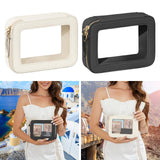 Maxbell Clear Makeup Bag Toiletry Pouch Cosmetic Case Small Toiletry Bag Sister Wife White