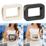 Maxbell Clear Makeup Bag Toiletry Pouch Cosmetic Case Small Toiletry Bag Sister Wife White