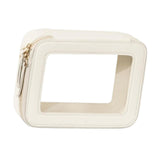 Maxbell Clear Makeup Bag Toiletry Pouch Cosmetic Case Small Toiletry Bag Sister Wife White