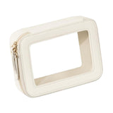 Maxbell Clear Makeup Bag Toiletry Pouch Cosmetic Case Small Toiletry Bag Sister Wife White