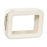 Maxbell Clear Makeup Bag Toiletry Pouch Cosmetic Case Small Toiletry Bag Sister Wife White
