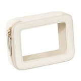 Maxbell Clear Makeup Bag Toiletry Pouch Cosmetic Case Small Toiletry Bag Sister Wife White
