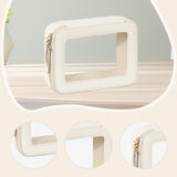 Maxbell Clear Makeup Bag Toiletry Pouch Cosmetic Case Small Toiletry Bag Sister Wife White