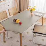 Maxbell PU Leather Table Cloth Stretch Table Protector Reusable Rectangle Tablecloth 70cmx130cm Gray