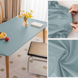 Maxbell PU Leather Table Cloth Stretch Table Protector Reusable Rectangle Tablecloth 60cmx120cm Light Blue