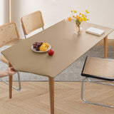 Maxbell PU Leather Table Cloth Stretch Table Protector Reusable Rectangle Tablecloth 70cmx120cm Light Coffee