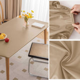 Maxbell PU Leather Table Cloth Stretch Table Protector Reusable Rectangle Tablecloth 70cmx120cm Light Coffee