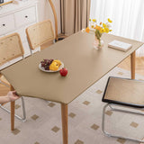 Maxbell PU Leather Table Cloth Stretch Table Protector Reusable Rectangle Tablecloth 70cmx130cm Light Coffee