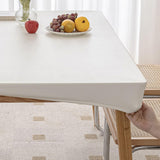 Maxbell PU Leather Table Cloth Stretch Table Protector Reusable Rectangle Tablecloth 60cmx120cm White